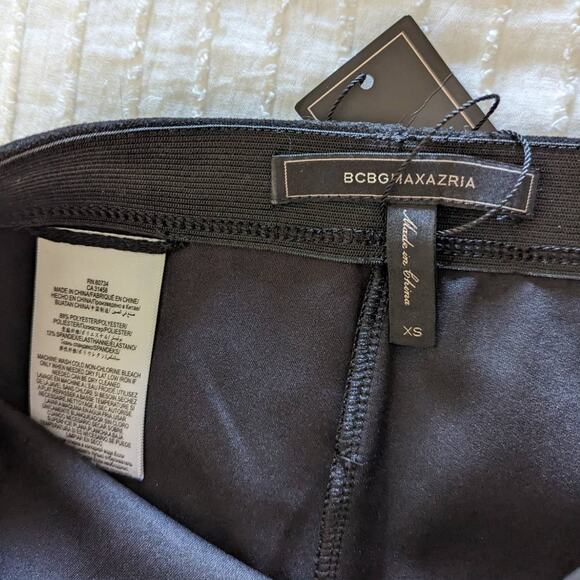 NWT BCBG MAXAZARIA 'Mason' Faux Suede Black Leggings size XS - Picture 6 of 6